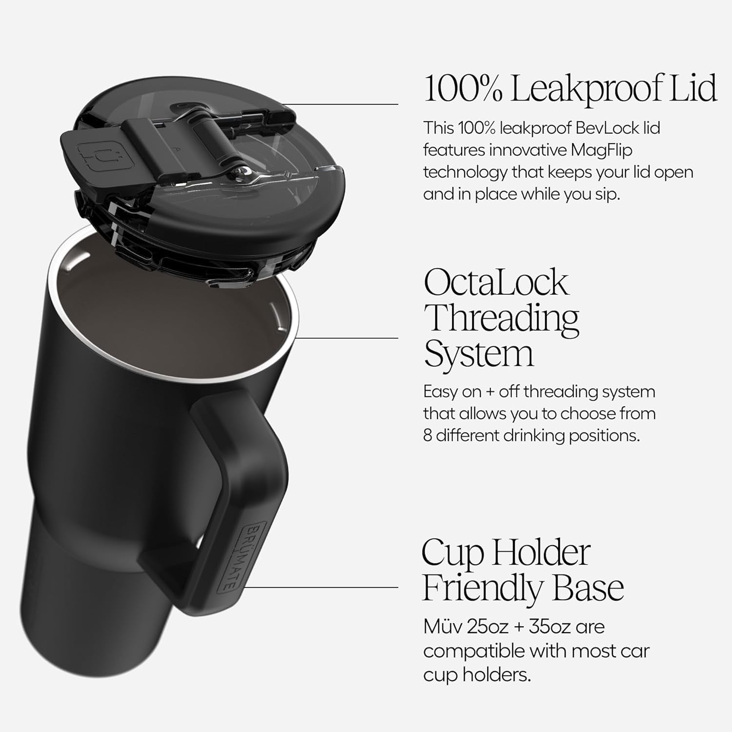 Müv - 25Oz 100% Leak Proof Insulated Coffee Mug with Handle & Lid - Stainless Steel Coffee Travel Mug - Double Walled Coffee Cup (Kiwi)