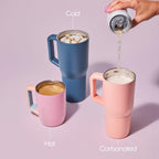 Müv - 35Oz 100% Leak Proof Insulated Coffee Mug with Handle & Lid - Stainless Steel Coffee Travel Mug - Double Walled Coffee Cup (Lavender)