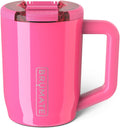 Müv - 15Oz 100% Leak Proof Insulated Coffee Mug with Handle & Lid - Stainless Steel Coffee Travel Mug - Double Walled Coffee Cup (Neon Pink)
